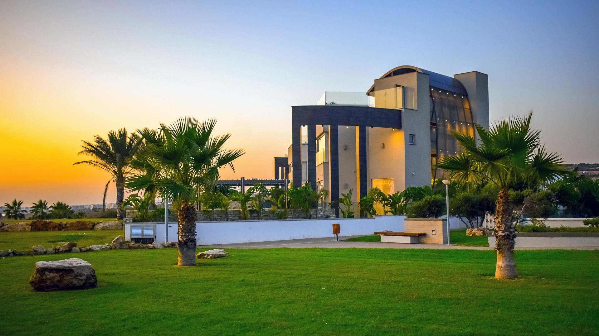 luxury villa with garden